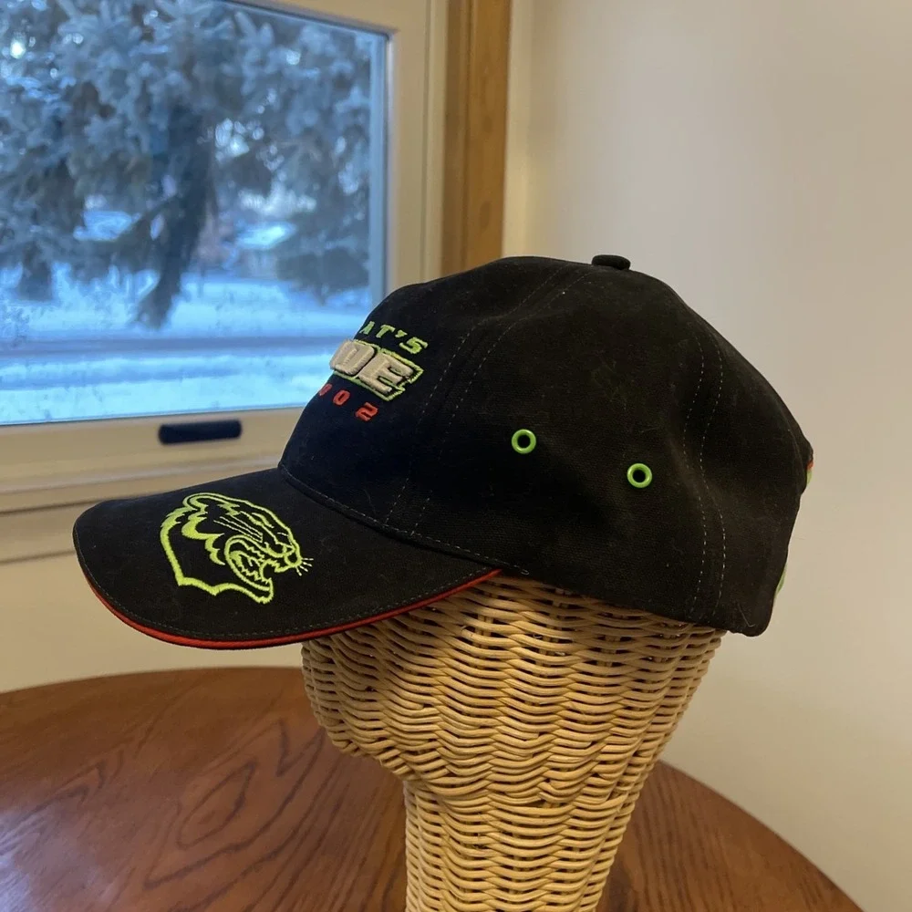 Y2K Arctic Cats Pride 2002 Baseball Cap Hat‎ Adjustable Snowmobile Sled Neon